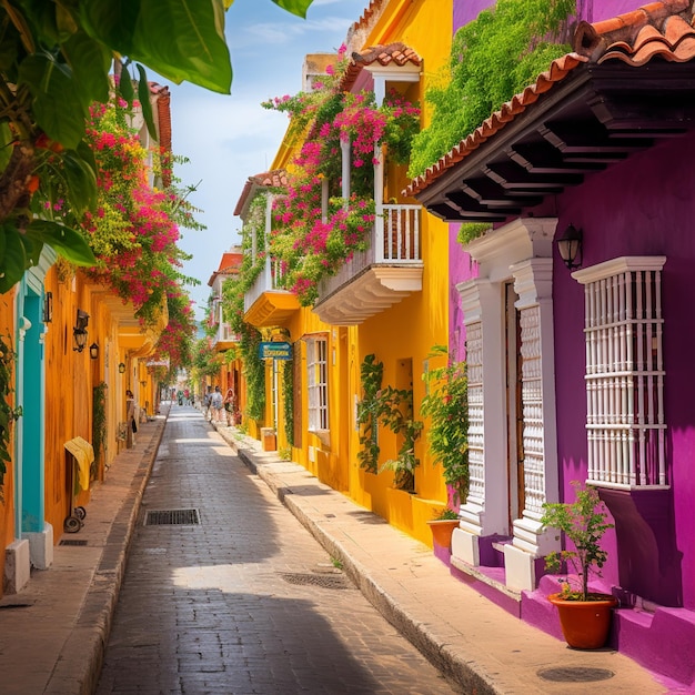 Die farbenfrohe Kolonialarchitektur und das lebendige Straßenleben in Cartagena