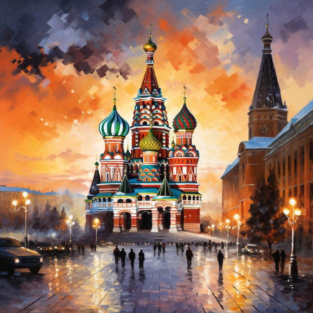 Die faszinierende Schönheit von Moskau Die majestätische Kathedrale Der geschäftige Marktplatz und die Romantik am Fluss Moskva