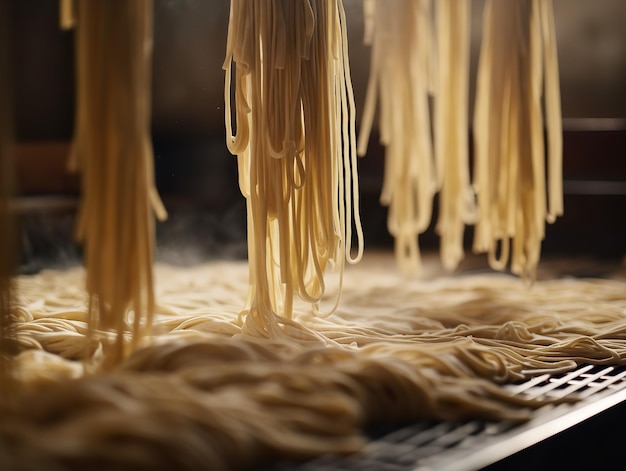 Foto die feinen details einer frischen pasta-zubereitung