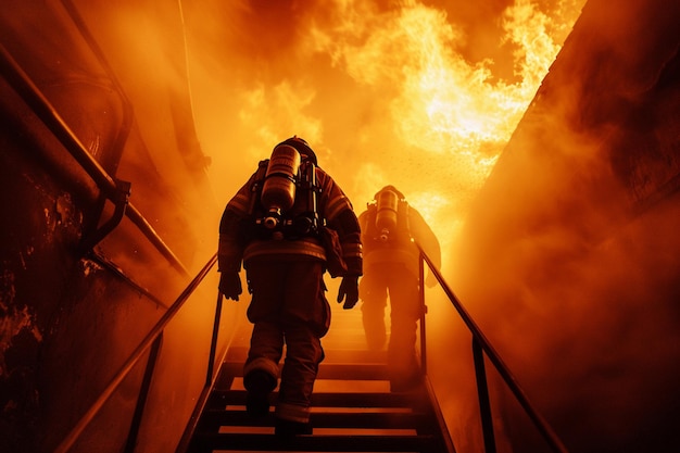 Foto die feuerwehr arbeitet.