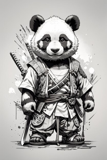 Die Figur des Samurai-Pandas