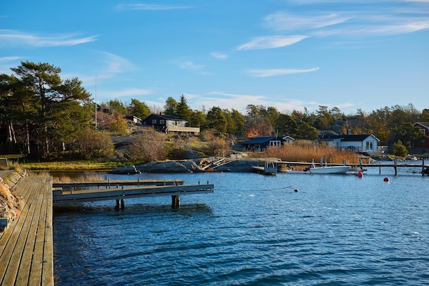 Die Fischerboote im Stockholmer Schärengarten Schweden