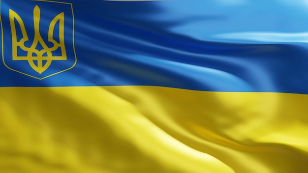 Die Flagge der Ukraine 3D-Rendering