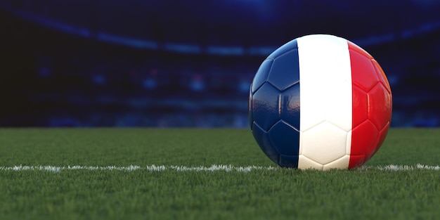 Die Flagge Frankreichs auf einem Fußball
