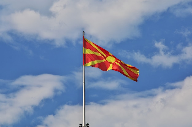 Die Flagge in Skopje, Mazedonien, Balkan