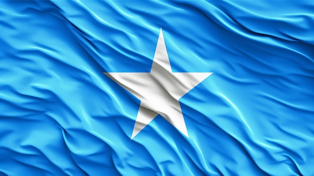 Foto die flagge ist isoliert, nahaufnahme einer somalischen flagge, die im wind weht. generative ki