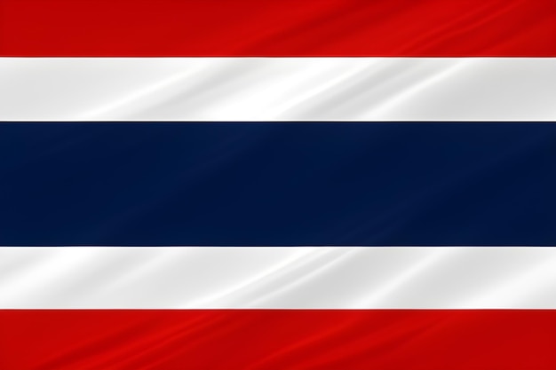 Die Flagge Thailands ist rot, weiß und blau.