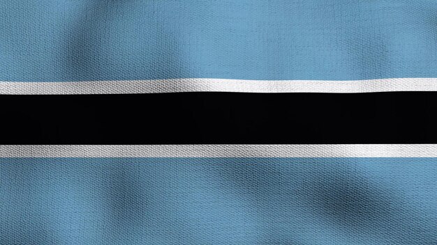 Die Flagge von Botswana realistische Nationalflagge realistisch im Wind wehen