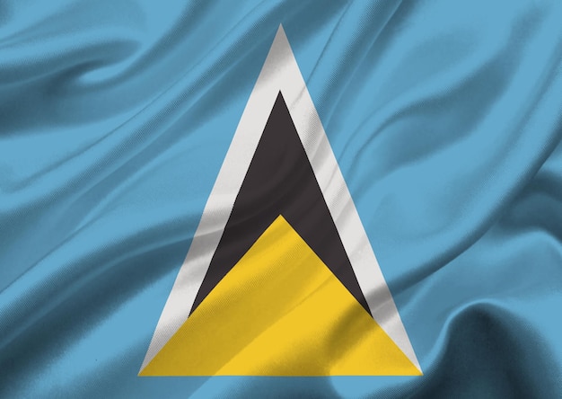 Die Flagge von Saint Lucia schwingt im Wind