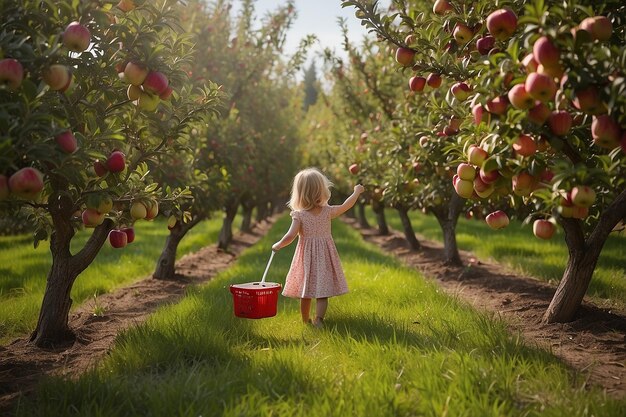 Foto die freude am apfelgarten erfreut sich