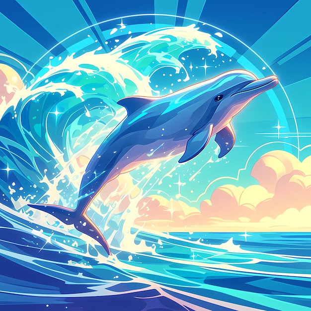 Die Freude der Delfine im Ozean