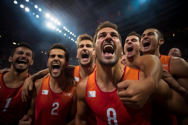 Die Freude über den Sieg für die Herren-Volleyballspieler Generative Ai