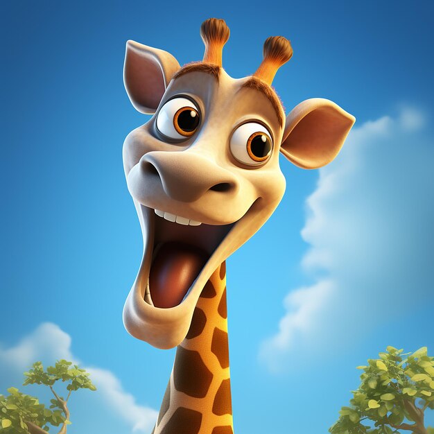 Die freudige Giraffe