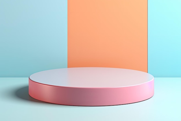 Die futuristische Essenz entfesseln Geometrischer Minimalismus in pastellfarbener Pop-Art-Kosmetikanzeige A Capti