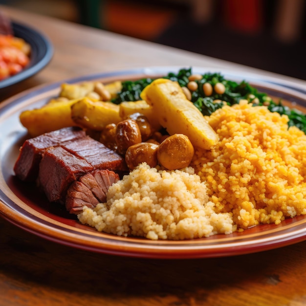 Die gastronomischen Köstlichkeiten Brasiliens Cuzcuz Cous Cous Cassava Farofa und Moqueca