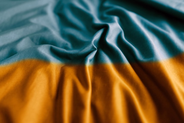 Die gelbe und blaue Fahne der ukrainischen Flagge stoppt die Kriegsunterstützung der Ukraine