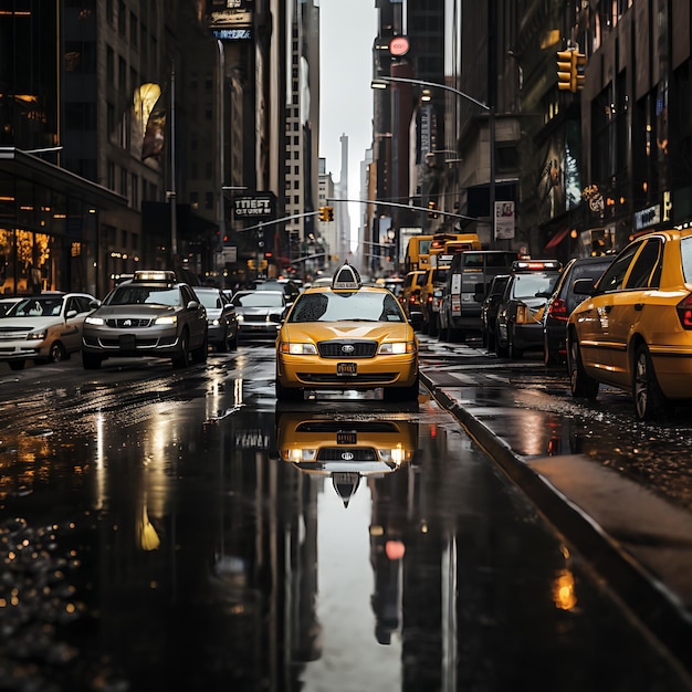 Die gelben Taxis in New York City, alles andere schwarz