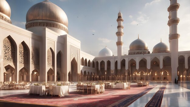 Die gemeinschaftlichen Iftar-Versammlungen und das Fastenbrechen in der Moschee hervorheben