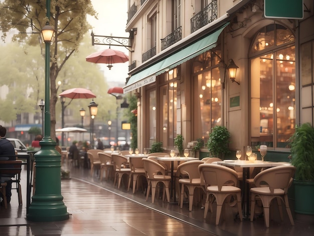 Die gemütlichen Restaurants und verregneten Straßenszenen von Paris fangen die ruhige und romantische Atmosphäre ein