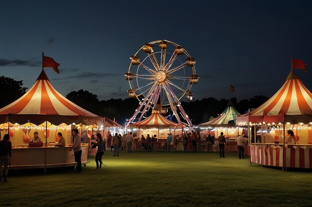 Die geschäftige Karneval-Grassland-Spaßmesse