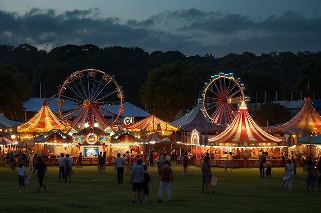 Die geschäftige Karneval-Grassland-Spaßmesse