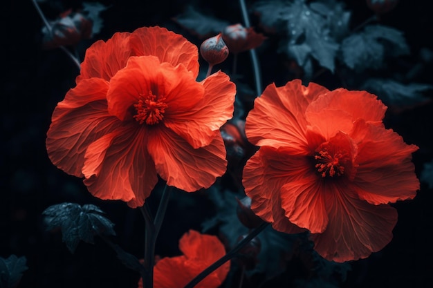 Foto die geschichte von zwei roten blumen ar 32