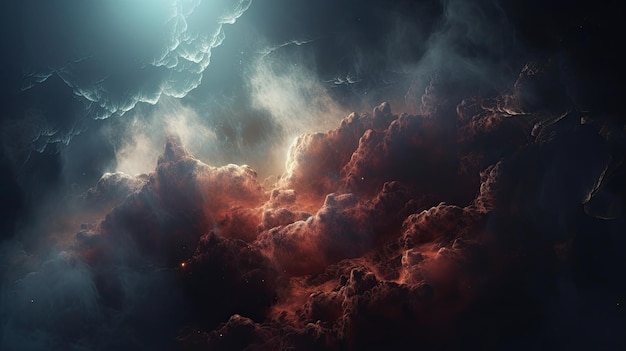 Die gewaltige Entstehung von Nebel und Sternenleuchtung Eine 3D-Raumrendering