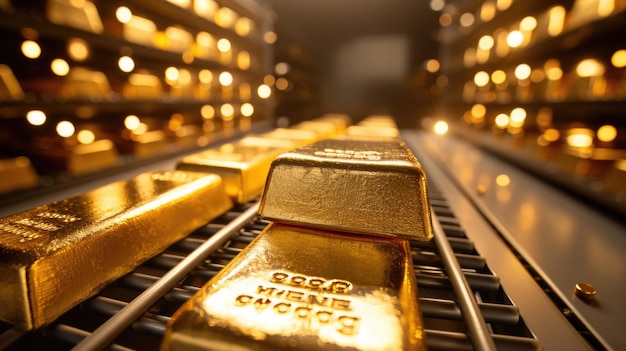 Die Goldbarren liegen im Tresor der Bank