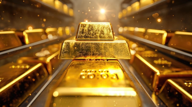 Die Goldbarren liegen im Tresor der Bank