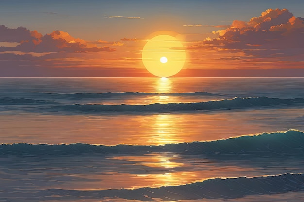 Die goldenen Sonnenuntergänge spiegeln sich in den Wellen des Ozeans wider
