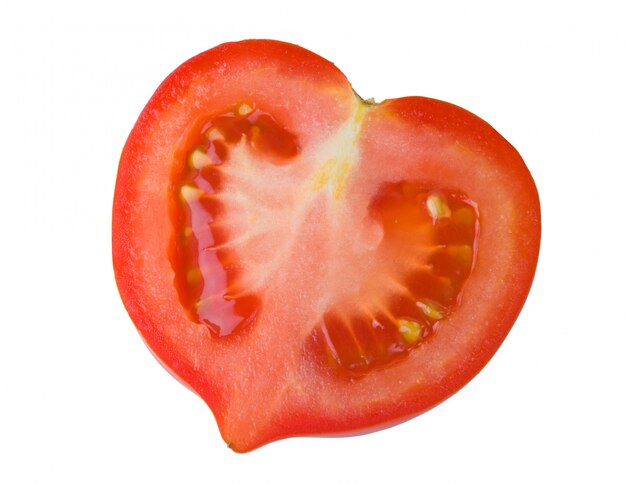 Die Hälfte der Tomaten isoliert