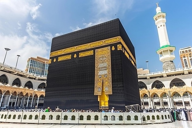 Die heilige Kaaba in der Großen Moschee, der Masjid al Haram in Mekka, im Königreich Saudi-Arabien, führen Muslime Tawaf durch