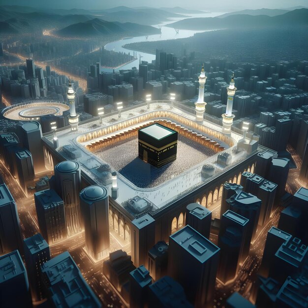 Foto die heilige moschee kaaba mekka medina