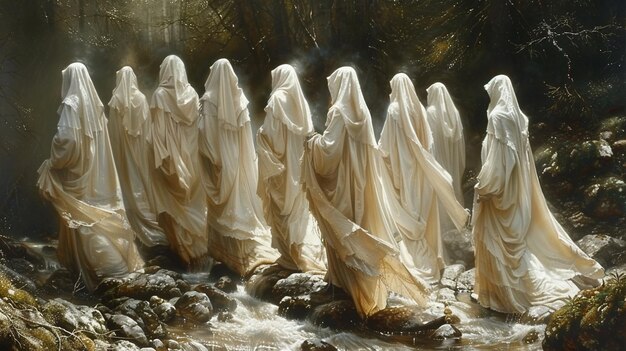 Foto die heiligen in weißen kleidern der reinheit tapeten