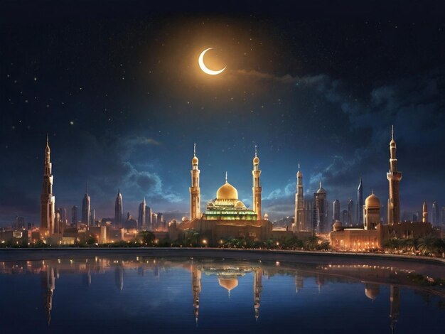 Die helle Skyline des Ramadan