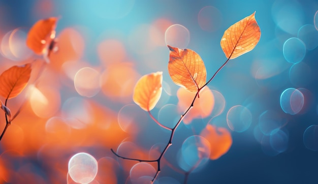 Die Herbstzeit hat einen Bokeh-Effekt