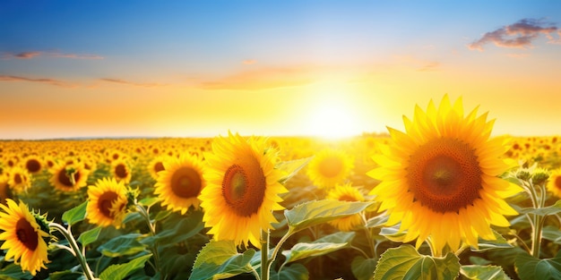 Die herrliche Palette der Natur Sonnenblumen blühen in einem schönen Feld