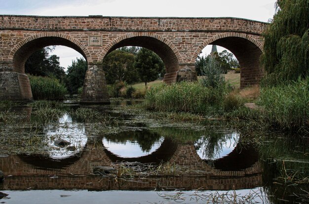 Die historische Richmond-Brücke und ihre Reflexion im Fluss darunter