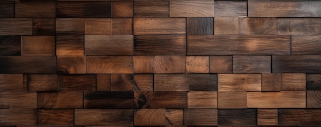 Die Holzplatte mit dunklem Muster, Hartholz-Boden-Textur-Panorama Generative Ai