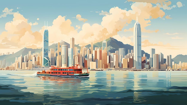 Die ikonische Skyline von Hongkong