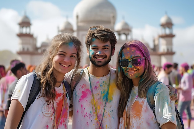 Die Inder feiern das Holi-Festival zusammen