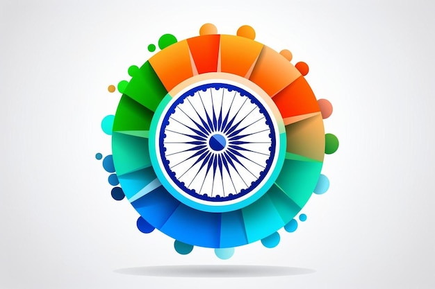 die indische Flagge in einem Kreis mit Menschen um sie herum