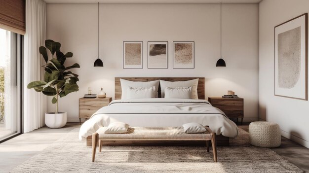 Die Innenarchitektur der Schlafzimmer zeichnet sich durch einen minimalistischen Stil aus