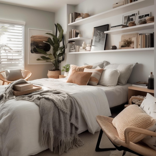 Die Innenarchitektur der Schlafzimmer zeichnet sich durch einen minimalistischen Stil aus