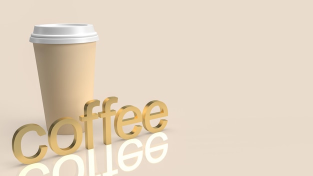 Die Kaffeetasse zum Mitnehmen für Heißgetränkekonzept 3D-Rendering