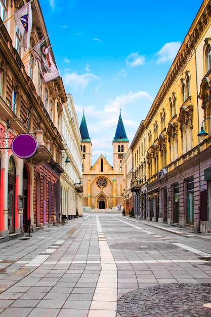 Die Kathedrale des Heiligen Herzens Jesu in der Altstadt von Sarajevo, Bosnien und Herzegowina