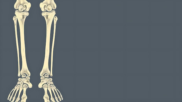 Foto die knochen des skeletts