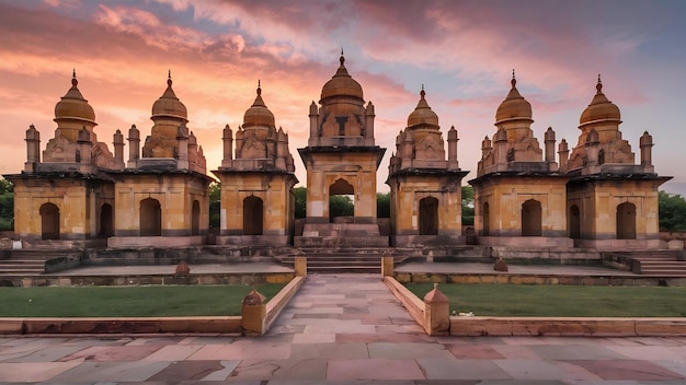 Die königlichen Kenotaphen historischer Herrscher, auch bekannt als Jaisalmer Chhatris in Bada Bagh in Jaisalmer