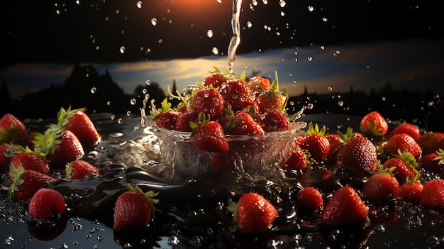 Die köstlichen Erdbeeren machen den Spritz