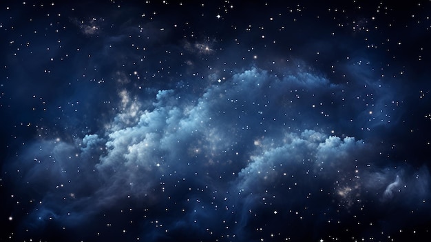 Die kosmische Wolke der Marine verzaubert den blauen Raum mit Sternen